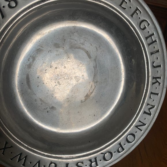 Vintage Wilton Pewter RWP Child's Alphabet & Numbers ABC-123 9" Bowl Plate - Picture 2 of 7